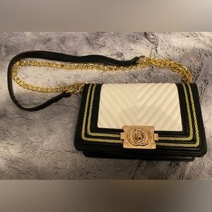 Black and white crossbody